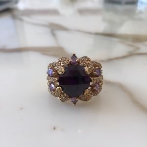 IMAN Purple Gemstone Pavé Ring